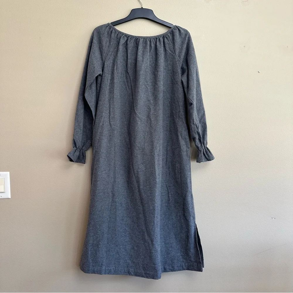 Women's Petite Plume 100% Brushed Twill Cotton Delphine Nightgown - Picture 9 of 9